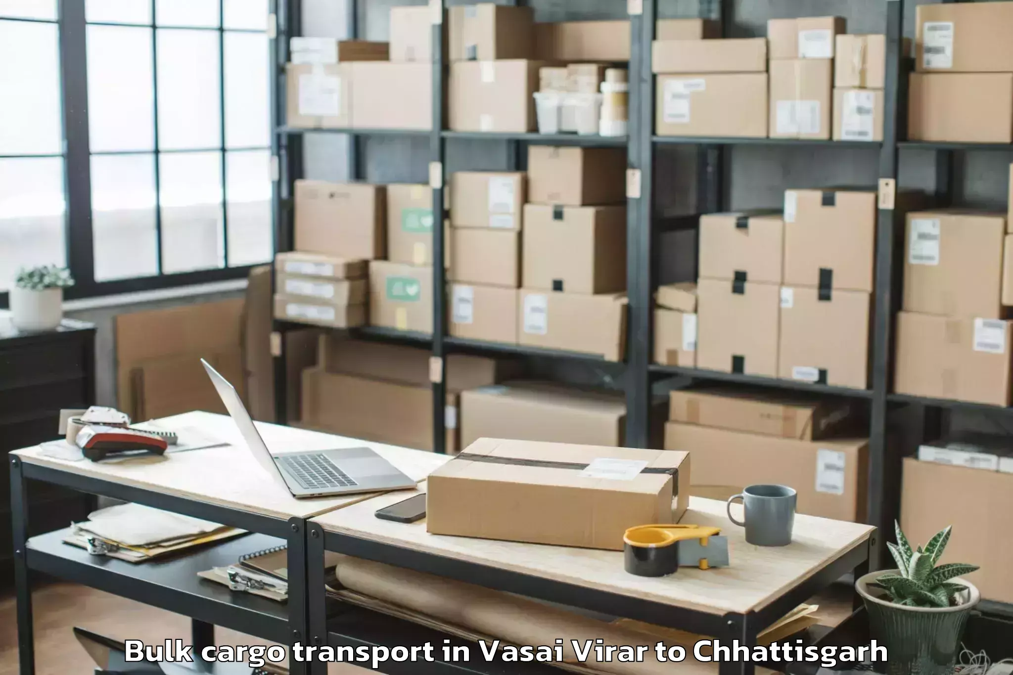 Easy Vasai Virar to Baloda Bazar Bulk Cargo Transport Booking